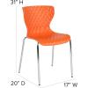 Flash Furniture Lowell Contemporary Design Citrus Green Plastic Stack Chair(Orange)