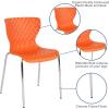 Flash Furniture Lowell Contemporary Design Citrus Green Plastic Stack Chair(Orange)