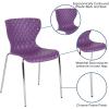 Flash Furniture Lowell Contemporary Design Citrus Green Plastic Stack Chair(Purple)