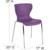 Flash Furniture Lowell Contemporary Design Citrus Green Plastic Stack Chair(Purple)