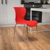 Flash Furniture Lowell Contemporary Design Citrus Green Plastic Stack Chair(Red)