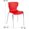 Flash Furniture Lowell Contemporary Design Citrus Green Plastic Stack Chair(Red)