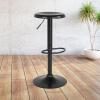 Flash Furniture Madrid Series Adjustable Height Retro Metal Barstool with Footrest, Backless Adjustable Bar or Counter Height Swivel Stool, Gold(Black)