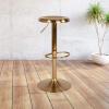 Flash Furniture Madrid Series Adjustable Height Retro Metal Barstool with Footrest, Backless Adjustable Bar or Counter Height Swivel Stool, Gold(Gold)
