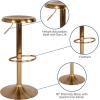 Flash Furniture Madrid Series Adjustable Height Retro Metal Barstool with Footrest, Backless Adjustable Bar or Counter Height Swivel Stool, Gold(Gold)