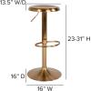 Flash Furniture Madrid Series Adjustable Height Retro Metal Barstool with Footrest, Backless Adjustable Bar or Counter Height Swivel Stool, Gold(Gold)