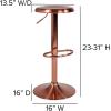 Flash Furniture Madrid Series Adjustable Height Retro Metal Barstool with Footrest, Backless Adjustable Bar or Counter Height Swivel Stool, Gold(Rose Gold)