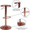 Flash Furniture Madrid Series Adjustable Height Retro Metal Barstool with Footrest, Backless Adjustable Bar or Counter Height Swivel Stool, Gold(Rose Gold)