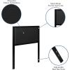 Flash Furniture Melbourne Metal Upholstered Full Size Headboard in Black Fabric(Black)