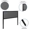 Flash Furniture Melbourne Metal Upholstered Full Size Headboard in Black Fabric(Dark Gray)