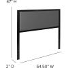 Flash Furniture Melbourne Metal Upholstered Full Size Headboard in Black Fabric(Dark Gray)
