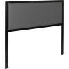 Flash Furniture Melbourne Metal Upholstered Full Size Headboard in Black Fabric(Dark Gray)