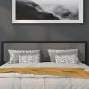 Flash Furniture Melbourne Metal Upholstered King Size Headboard in Dark Gray Fabric