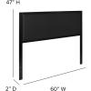 Flash Furniture Melbourne Metal Upholstered Queen Size Headboard in Black Fabric