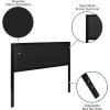 Flash Furniture Melbourne Metal Upholstered Queen Size Headboard in Black Fabric