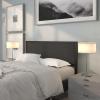 Flash Furniture Melbourne Metal Upholstered Queen Size Headboard in Black Fabric