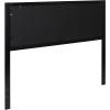 Flash Furniture Melbourne Metal Upholstered Queen Size Headboard in Black Fabric