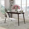 Flash Furniture Meriden 31.5″ x 55″ Rectangular Solid Walnut Wood Table with Clear Glass Top(Clear Top/Espresso Frame)