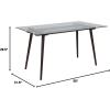 Flash Furniture Meriden 31.5″ x 55″ Rectangular Solid Walnut Wood Table with Clear Glass Top(Clear Top/Espresso Frame)