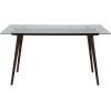 Flash Furniture Meriden 31.5″ x 55″ Rectangular Solid Walnut Wood Table with Clear Glass Top(Clear Top/Espresso Frame)