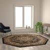 Flash Furniture Mersin Collection Persian Style Area Rug – Olefin Burgundy Non-Shedding Fibers – 3′ x 15′ – Jute Backing – for Hallway, Entryway, Bedroom, Living Room(Black)