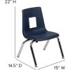 Flash Furniture Mickey Advantage Black Student Stack School Chair – 12-inch(Navy)