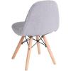 Flash Furniture Modern Zula Kid’s Modern Padded Armless Faux Sherpa Accent Chairs with Beechwood Legs – Gray