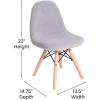 Flash Furniture Modern Zula Kid’s Modern Padded Armless Faux Sherpa Accent Chairs with Beechwood Legs – Gray