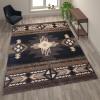 Flash Furniture Mohave Traditional Southwestern Style Area Rug – Rustic Ivory Accent Rug – 8′ x 10′ – Olefin Fibers with Jute Backing(Black)
