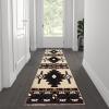 Flash Furniture Mohave Traditional Southwestern Style Area Rug – Rustic Ivory Accent Rug – 8′ x 10′ – Olefin Fibers with Jute Backing(Brown)
