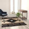 Flash Furniture Mohave Traditional Southwestern Style Area Rug – Rustic Ivory Accent Rug – 8′ x 10′ – Olefin Fibers with Jute Backing(Brown)