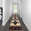 Flash Furniture Mohave Traditional Southwestern Style Area Rug – Rustic Ivory Accent Rug – 8′ x 10′ – Olefin Fibers with Jute Backing(Brown)