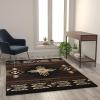 Flash Furniture Mohave Traditional Southwestern Style Area Rug – Rustic Ivory Accent Rug – 8′ x 10′ – Olefin Fibers with Jute Backing(Chocolate)