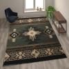 Flash Furniture Mohave Traditional Southwestern Style Area Rug – Rustic Ivory Accent Rug – 8′ x 10′ – Olefin Fibers with Jute Backing(Sage)