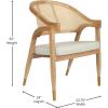 Flash Furniture Naomi Cane Rattan Dining and Accent Chair, Commercial Grade Solid Wood Frame with Gold Accent Legs, Beige Upholstered Padded Seat, Natural/Black(Natural)