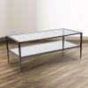 Flash Furniture Newport Collection Glass Coffee Table with Black Metal Frame(Coffee Table)