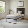 Flash Furniture Oliver King Size Wooden Headboard Only, Four Panel Headboard in White(Dark Brown)
