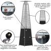 Flash Furniture Outdoor Patio Heater with Wheels – Silver – 42,000 BTU – 7.5 Feet Tall – Stainless Steel – For Residential and Commercial Use(Black)