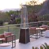 Flash Furniture Outdoor Patio Heater with Wheels – Silver – 42,000 BTU – 7.5 Feet Tall – Stainless Steel – For Residential and Commercial Use(Bronze)