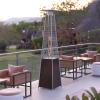 Flash Furniture Outdoor Patio Heater with Wheels – Silver – 42,000 BTU – 7.5 Feet Tall – Stainless Steel – For Residential and Commercial Use(Bronze)