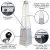Flash Furniture Outdoor Patio Heater with Wheels – Silver – 42,000 BTU – 7.5 Feet Tall – Stainless Steel – For Residential and Commercial Use(Silver)