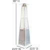 Flash Furniture Outdoor Patio Heater with Wheels – Silver – 42,000 BTU – 7.5 Feet Tall – Stainless Steel – For Residential and Commercial Use(Silver)