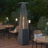 Flash Furniture Outdoor Patio Heater with Wheels – Silver – 42,000 BTU – 7.5 Feet Tall – Stainless Steel – For Residential and Commercial Use(Slate Gray)