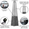 Flash Furniture Outdoor Patio Heater with Wheels – Silver – 42,000 BTU – 7.5 Feet Tall – Stainless Steel – For Residential and Commercial Use(Slate Gray)