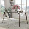 Flash Furniture Parkside 35.25″ x 59″ Rectangular Solid Walnut Wood Table with Clear Glass Top(Clear Top/Walnut Frame)