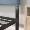 Flash Furniture Paxton Upholstered Headboard – Channel Stitched Gray Fabric Upholstery – King – Adjustable Height from 44.5″ to 57.25″ From Floor(Blue)
