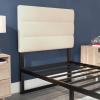 Flash Furniture Paxton Upholstered Headboard – Channel Stitched Gray Fabric Upholstery – King – Adjustable Height from 44.5″ to 57.25″ From Floor(Cream)