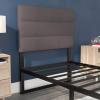 Flash Furniture Paxton Upholstered Headboard – Channel Stitched Gray Fabric Upholstery – King – Adjustable Height from 44.5″ to 57.25″ From Floor(Gray)