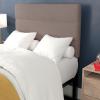 Flash Furniture Paxton Upholstered Headboard – Channel Stitched Gray Fabric Upholstery – King – Adjustable Height from 44.5″ to 57.25″ From Floor(Taupe)