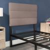 Flash Furniture Paxton Upholstered Headboard – Channel Stitched Gray Fabric Upholstery – King – Adjustable Height from 44.5″ to 57.25″ From Floor(Taupe)
